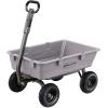 imageGorilla Carts Heavy Duty Poly Yard Dump Cart Garden Wagon Utility Wagon with Easy to Assemble Steel Frame 1500 Pound Capacity and 16 Inch Tires5Cubic Feet