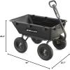 imageGorilla Carts Heavy Duty Poly Yard Dump Cart Garden Wagon Utility Wagon with Easy to Assemble Steel Frame 1500 Pound Capacity and 16 Inch Tires6Cubic Feet