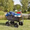 imageGorilla Carts Heavy Duty Poly Yard Dump Cart Garden Wagon Utility Wagon with Easy to Assemble Steel Frame 1500 Pound Capacity and 16 Inch Tires6Cubic Feet