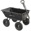 imageGorilla Carts Heavy Duty Poly Yard Dump Cart Garden Wagon Utility Wagon with Easy to Assemble Steel Frame 1500 Pound Capacity and 16 Inch Tires6Cubic Feet