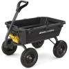 imageGorilla Carts 7GCGNF HeavyDuty Poly Dump Garden Cart with NoFlat Tires 7 Cubic Feet 1200Pound Capacity Black Amazon Exclusive7Cubic Feet