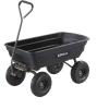 imageGorilla Carts Heavy Duty Poly Yard Dump Cart Garden Wagon Utility Wagon with Easy to Assemble Steel Frame 1500 Pound Capacity and 16 Inch Tires4Cubic Feet
