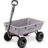 imageGorilla Carts Heavy Duty Poly Yard Dump Cart Garden Wagon Utility Wagon with Easy to Assemble Steel Frame 1500 Pound Capacity and 16 Inch Tires5Cubic Feet