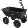 imageGorilla Carts Heavy Duty Poly Yard Dump Cart Garden Wagon Utility Wagon with Easy to Assemble Steel Frame 1500 Pound Capacity and 16 Inch Tires6Cubic Feet