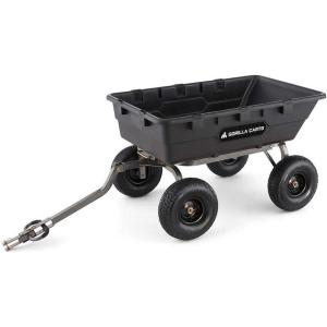 imageGorilla Carts 10 Cu Ft Poly Yard Dump Cart and Utility Wagon with Steel Frame and 1500 Pound Heavy Duty Capacity for Lawn and Gardening BlackBlack