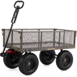 imageGorilla Carts 5 Cu Ft Steel Dump Cart with Removable Panels for Flatbed 1200 Lb Capacity